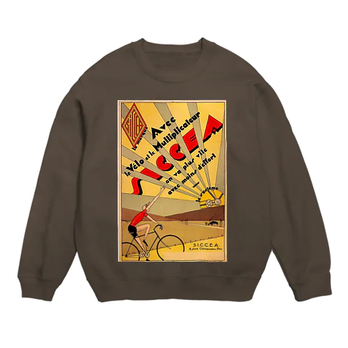 フランス・ポー アールデコ　レトロ自転車 Crew Neck Sweatshirt