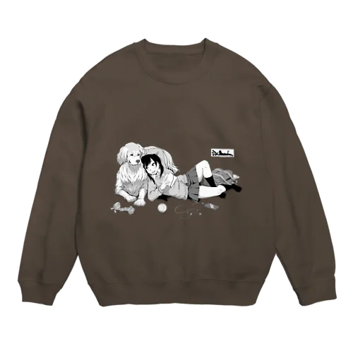 寝っころGIRL vol.5『谷宮いづ美』＆愛犬『ダイス』 Crew Neck Sweatshirt