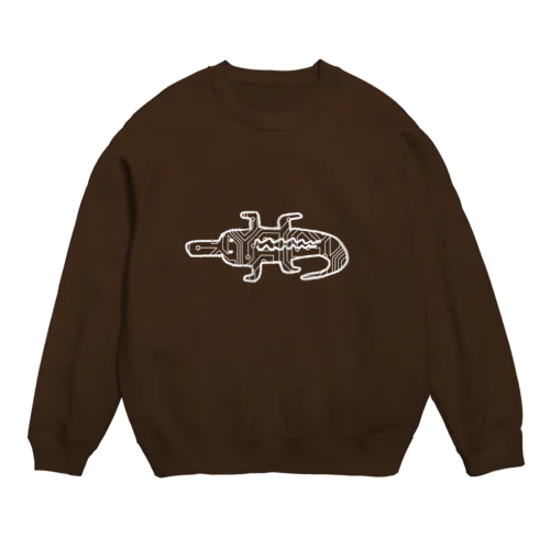 メカニカルな白ワニ Crew Neck Sweatshirt