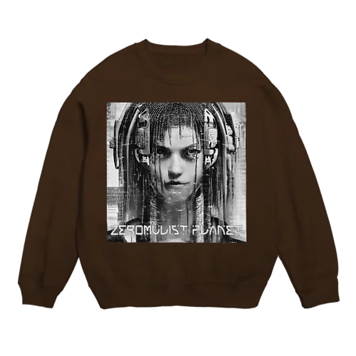 Zeromulist planet IAM モノクロ Crew Neck Sweatshirt