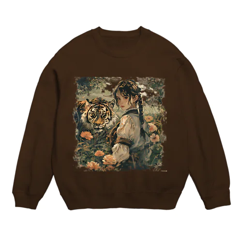 虎と少女 Crew Neck Sweatshirt