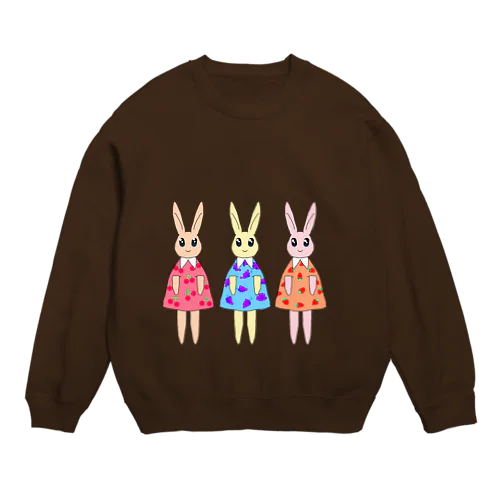 おしゃれなウサギ達 Crew Neck Sweatshirt