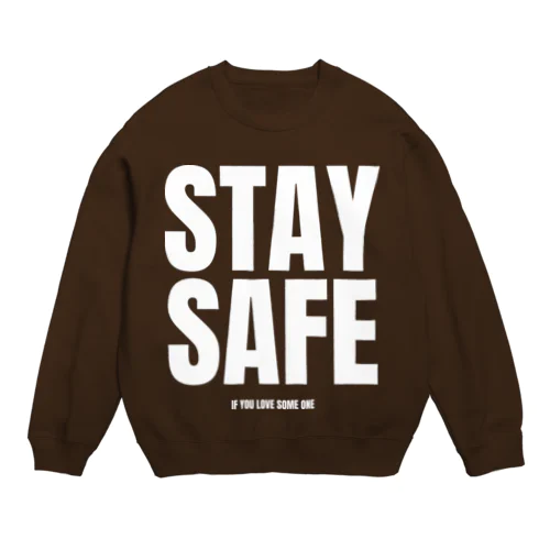 STAY SAFE IF YOU LOVE SOME ONE / ホワイトプリント フロント Crew Neck Sweatshirt