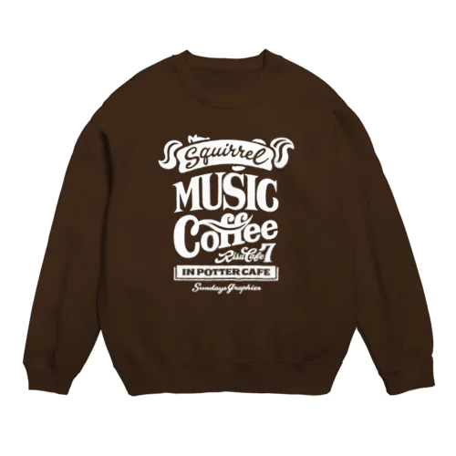 りすカフェ2017(白ロゴ) Crew Neck Sweatshirt