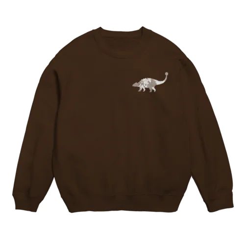 アンキロサウルス白＋ Crew Neck Sweatshirt