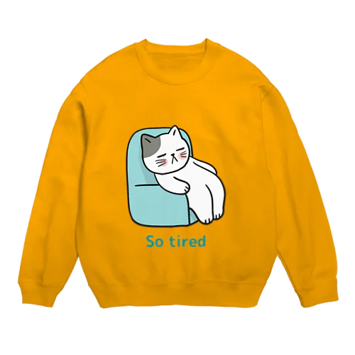 猫 So tired Crew Neck Sweatshirt