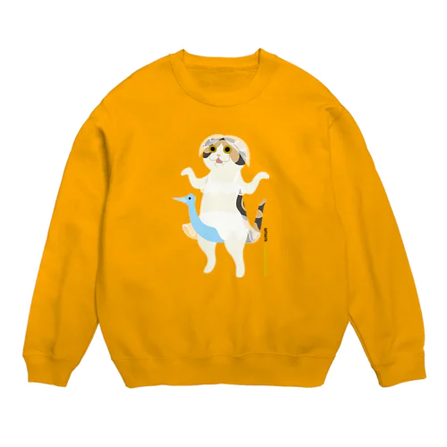 ネコがきてみた♬ 01-S.バレリーナ Crew Neck Sweatshirt