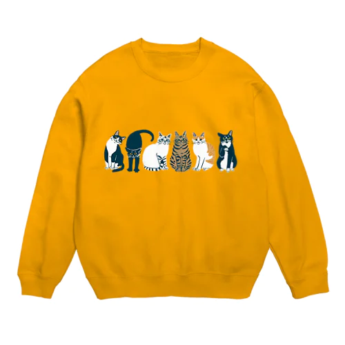 6匹の猫 Crew Neck Sweatshirt