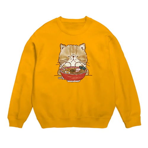 猫とラーメン Crew Neck Sweatshirt