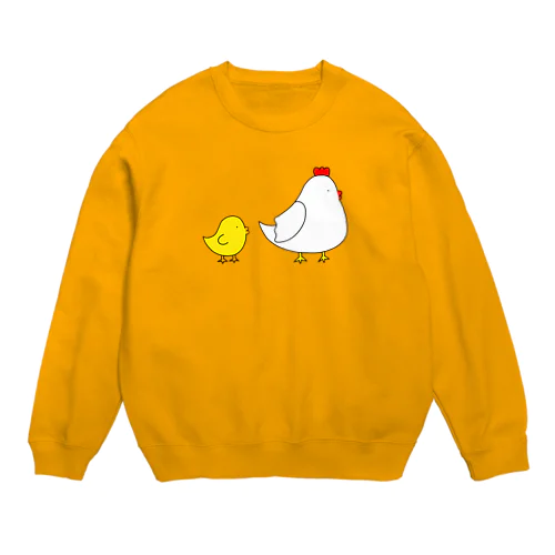 ニワトリさんとひよこさん親子のスウェット Crew Neck Sweatshirt