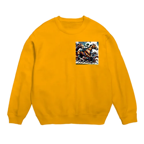 ゴール前1ハロン、それは競馬の魂が燃え上がる瞬間 Crew Neck Sweatshirt