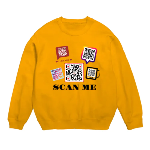 SCAN ME いっぱいのQRコード Crew Neck Sweatshirt