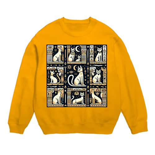 エジプト猫② Crew Neck Sweatshirt