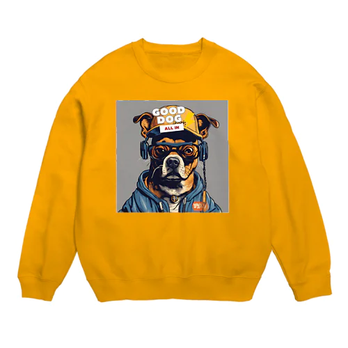 ちょっとストリート感のある犬のデザインです。 Crew Neck Sweatshirt