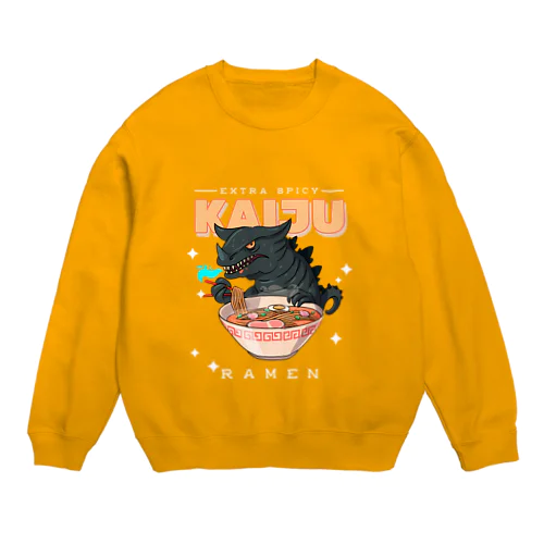 レトロアニメ怪獣ラーメン  Crew Neck Sweatshirt