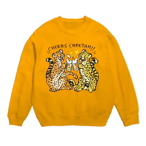 Cheers Cheetah黒文字 Crew Neck Sweatshirt