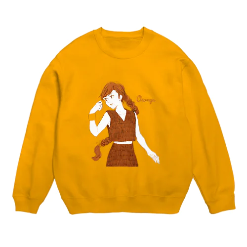 Orange Crew Neck Sweatshirt