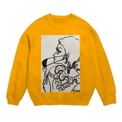 マスクはずすと意外と美人女子 Crew Neck Sweatshirt