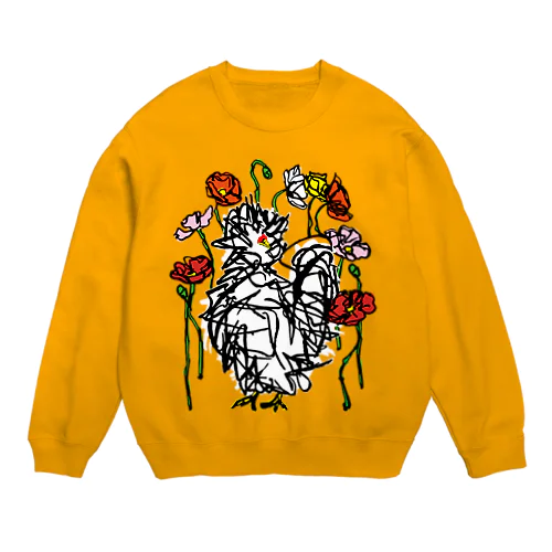 花と鳥 <色> Crew Neck Sweatshirt