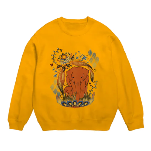 ゾウの親子🐘 Crew Neck Sweatshirt
