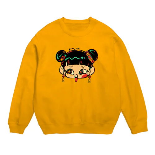 中華娘の脆脆ちゃん Crew Neck Sweatshirt