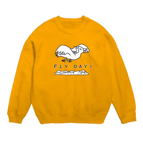 鳥とネコのフライデー（濃い色用） Crew Neck Sweatshirt