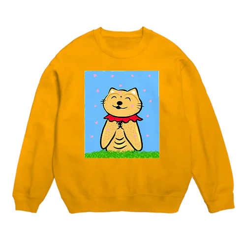 猫地蔵 Crew Neck Sweatshirt