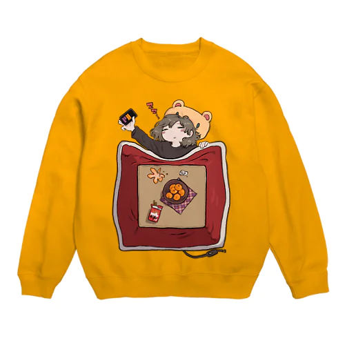 こたつで寝よね Crew Neck Sweatshirt