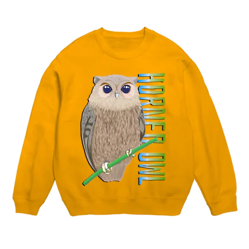 HORNED OWL (ミミズク) Crew Neck Sweatshirt