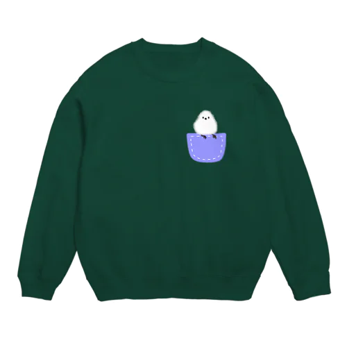 ポケットにシマエナガ Crew Neck Sweatshirt