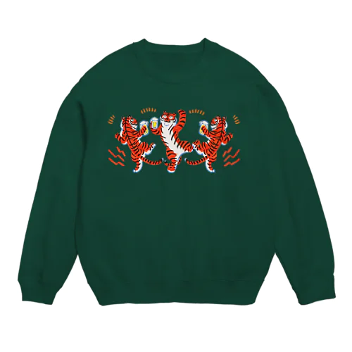 盛り上がるトラちゃん達 Crew Neck Sweatshirt