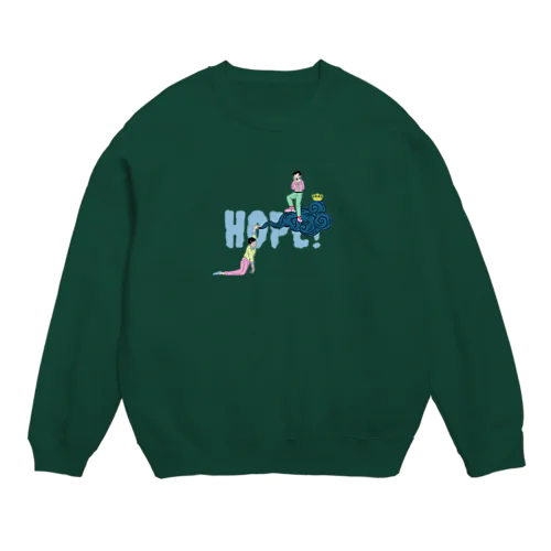 しがみつく若者 Crew Neck Sweatshirt