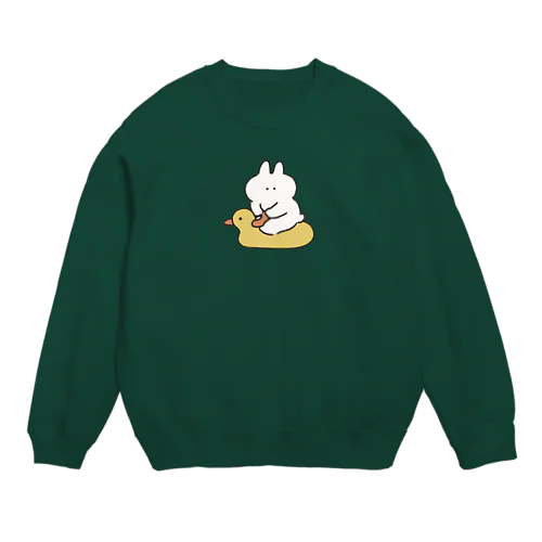 おまるに座るうさぎ Crew Neck Sweatshirt