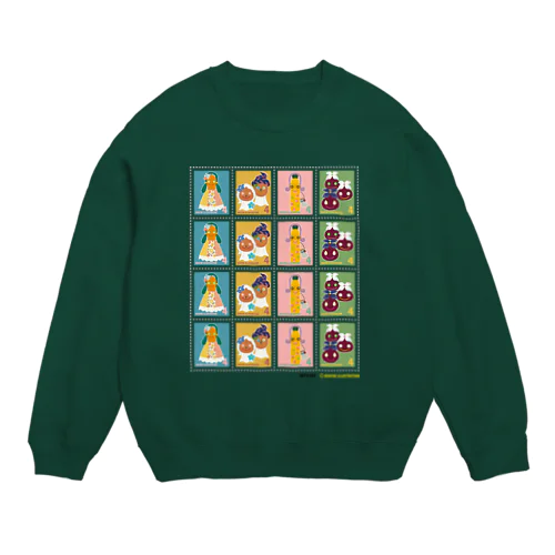 キャトル切手_お野菜ファッションショーA 4×4 Crew Neck Sweatshirt