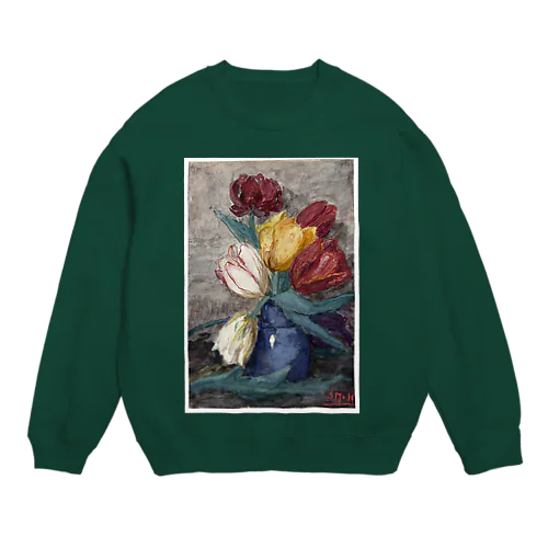 花瓶のチューリップ、シエンチェ・メスダグ＝ヴァン・ホーテン、1844～1909年 Crew Neck Sweatshirt