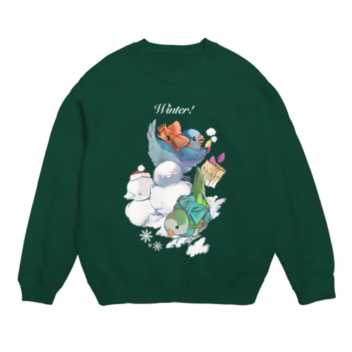 オキナインコの冬休み Crew Neck Sweatshirt