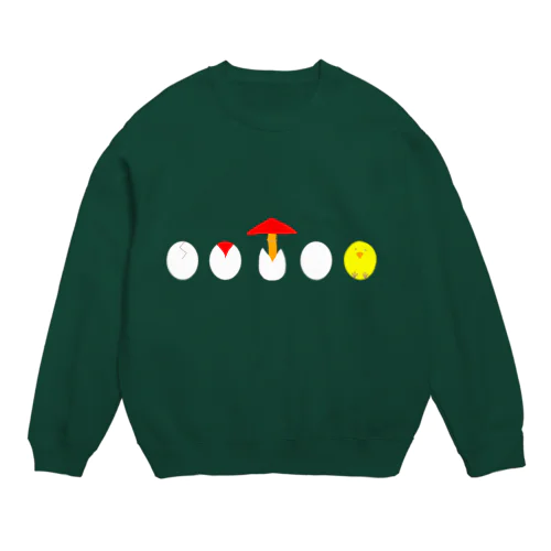 タマゴタケとひよこ Crew Neck Sweatshirt