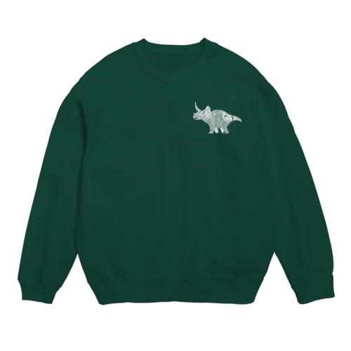 トリケラトプス白＋ Crew Neck Sweatshirt