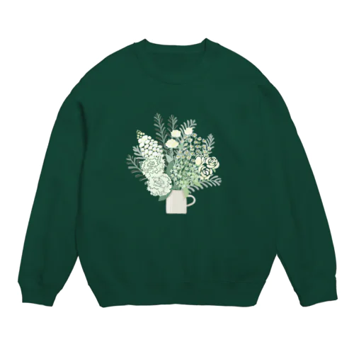 white flower bouquet Crew Neck Sweatshirt