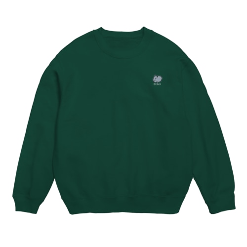 ぽこ（白ロゴ） Crew Neck Sweatshirt