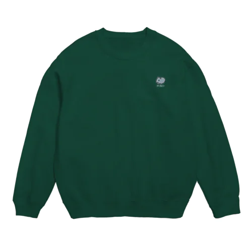 ぽこ（白ロゴ） Crew Neck Sweatshirt