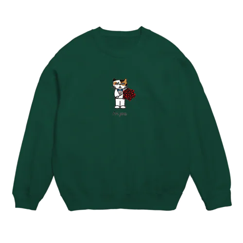 想いを伝える猫 Crew Neck Sweatshirt