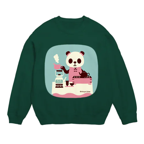 中国茶パンダ Crew Neck Sweatshirt