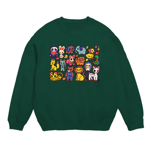 デフォルメどうぶつ Crew Neck Sweatshirt