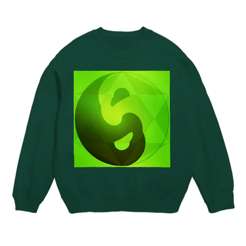 エ(*ΦωΦ*)コ💚陰陽ハート🍀 Crew Neck Sweatshirt