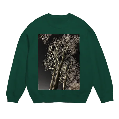 202001121944000　夜の樹木 Crew Neck Sweatshirt