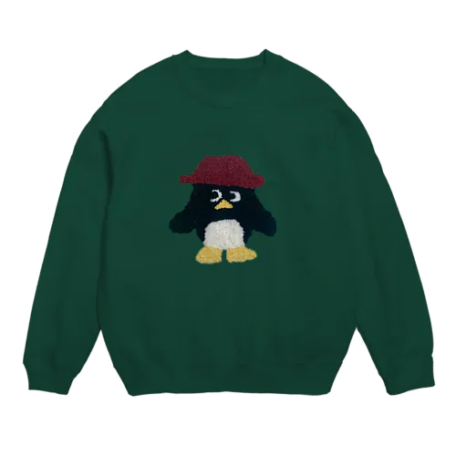 おしゃれ帽子ペンギン Crew Neck Sweatshirt