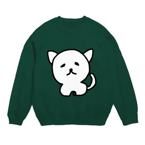 頭がデカイ、白猫さん Crew Neck Sweatshirt