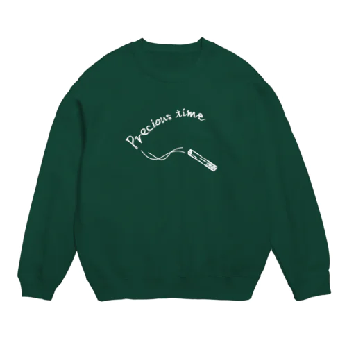 極上のいっぷく 白ver. Crew Neck Sweatshirt