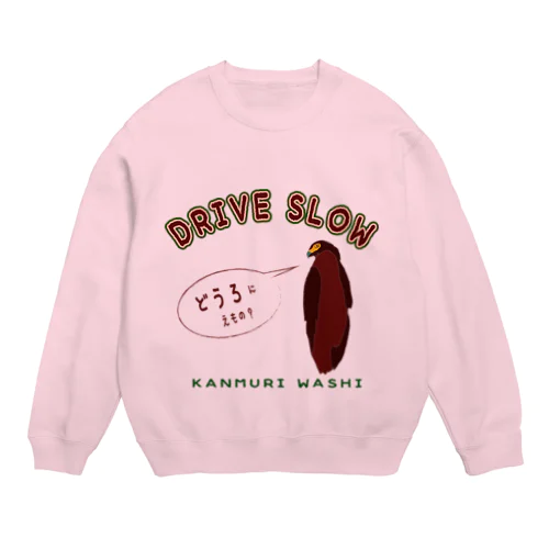 DRIVE SLOW カンムリワシ Crew Neck Sweatshirt